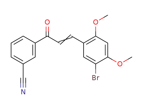 Molecular Structure of 33083-95-3 (2,4-Dimethoxy-5-brom-3'-cyan-chalkon)