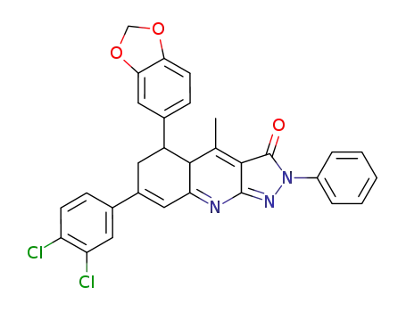 5-benzo[1,3]dioxol-5-yl-7-(3,4-dichloro-phenyl)-4-methyl-2-phenyl-1,2,5,6-tetrahydro-pyrazolo[3,4-<i>b</i>]quinolin-3-one