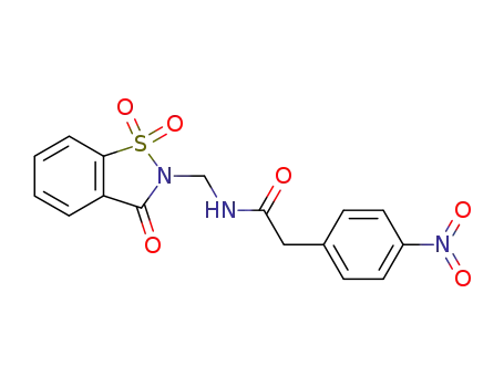 2-(4-nitro-phenyl)-<i>N</i>-(1,1,3-trioxo-1,3-dihydro-1λ<sup>6</sup>-benzo[<i>d</i>]isothiazol-2-ylmethyl)-acetamide