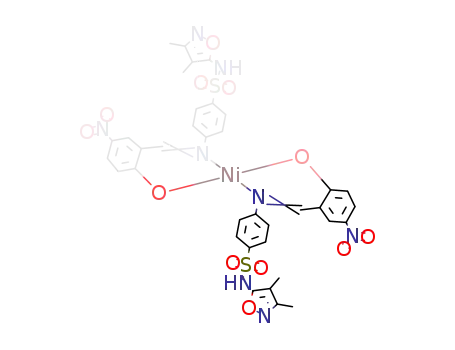 4-{5-(3,4-dimethylisooxazolyl)sulphamyl}-2'-hydroxy-5'-nitrobenzylidene aniline nickel(II) complex