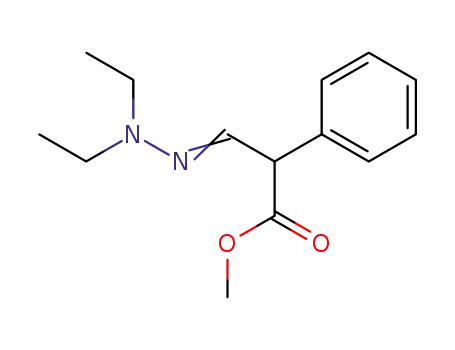 Molecular Structure of 63857-09-0 (Benzeneacetic acid, a-[(diethylhydrazono)methyl]-, methyl ester)
