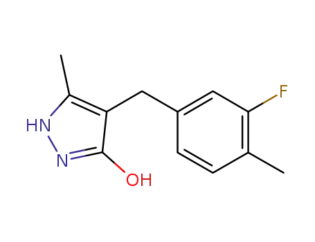 Molecular Structure of 421592-81-6 (3H-Pyrazol-3-one,
4-[(3-fluoro-4-methylphenyl)methyl]-1,2-dihydro-5-methyl-)