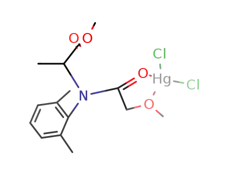 Molecular Structure of 116613-47-9 (mercury(II)chloride*methyl N-(2,6-dimethylphenyl)-N-(2-methoxyacetyl)alaninate)