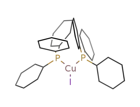 Molecular Structure of 142744-55-6 (Copper, iodobis(tricyclohexylphosphine)-)