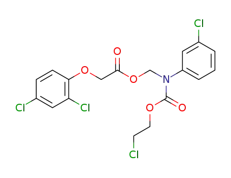 Molecular Structure of 50887-91-7 ((2,4-Dichloro-phenoxy)-acetic acid [(2-chloro-ethoxycarbonyl)-(3-chloro-phenyl)-amino]-methyl ester)