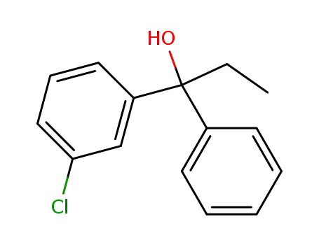 Molecular Structure of 56431-09-5 (Benzenemethanol, 3-chloro-a-ethyl-a-phenyl-)