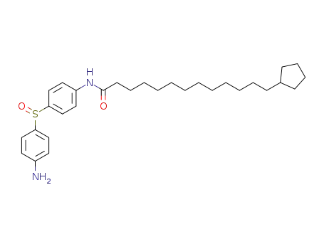 Molecular Structure of 123080-75-1 (13-cyclopentyl-tridecanoic acid-[4-(4-amino-benzenesulfinyl)-anilide])