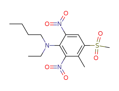 Molecular Structure of 40319-18-4 (Butyl-ethyl-(4-methanesulfonyl-3-methyl-2,6-dinitro-phenyl)-amine)
