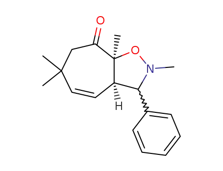 Molecular Structure of 19380-33-7 (2,6,6,8a-tetramethyl-3ξ-phenyl-(3a<i>r</i>,8a<i>c</i>)-2,3,3a,6,7,8a-hexahydro-cyclohepta[<i>d</i>]isoxazol-8-one)
