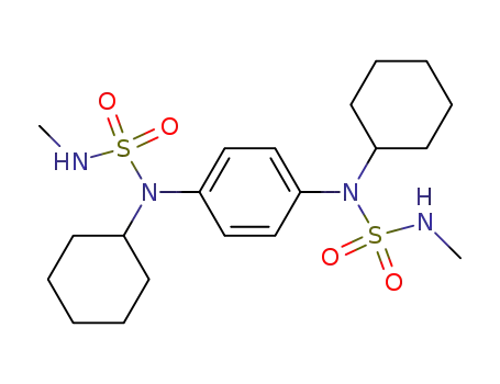 Molecular Structure of 26153-51-5 (N,N'-Dicyclohexyl-N,N'-bis-methylamidosulfonyl-p-phenylendiamin)