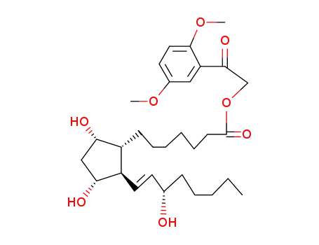 Molecular Structure of 55931-03-8 (7-[(1R,2R,3R,5S)-3,5-Dihydroxy-2-((E)-(S)-3-hydroxy-oct-1-enyl)-cyclopentyl]-heptanoic acid 2-(2,5-dimethoxy-phenyl)-2-oxo-ethyl ester)