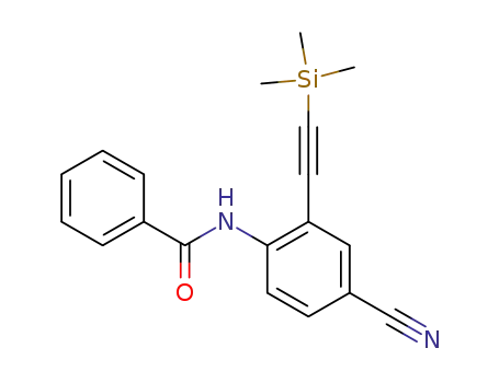 Molecular Structure of 685110-54-7 (Benzamide, N-[4-cyano-2-[(trimethylsilyl)ethynyl]phenyl]-)
