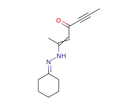 Molecular Structure of 53001-41-5 ((Z)-2-(N'-Cyclohexylidene-hydrazino)-hept-2-en-5-yn-4-one)