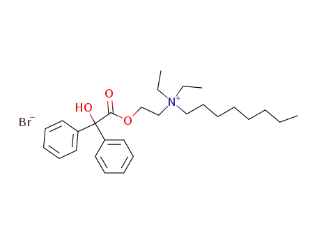 Molecular Structure of 3005-01-4 (Diethyl-[2-(2-hydroxy-2,2-diphenyl-acetoxy)-ethyl]-octyl-ammonium; bromide)