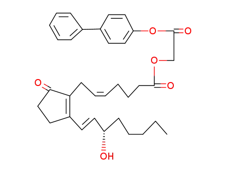 Molecular Structure of 55931-14-1 ((Z)-7-[2-((E)-(S)-3-Hydroxy-oct-1-enyl)-5-oxo-cyclopent-1-enyl]-hept-5-enoic acid biphenyl-4-yloxycarbonylmethyl ester)