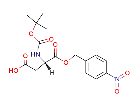 Molecular Structure of 30925-19-0 (L-Aspartic acid, N-[(1,1-dimethylethoxy)carbonyl]-,
1-[(4-nitrophenyl)methyl] ester)