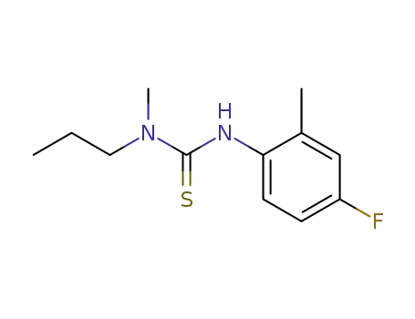 Molecular Structure of 52317-90-5 (3-(4-Fluoro-2-methyl-phenyl)-1-methyl-1-propyl-thiourea)