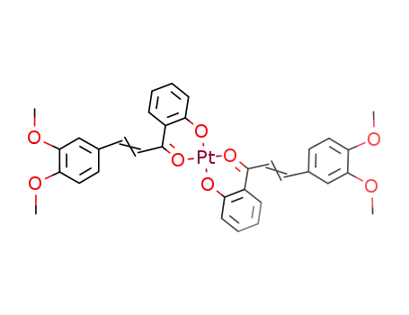 Molecular Structure of 117198-54-6 (3-(3,4-dimethoxyphenyl)-1-(2-hydroxyphenyl)-2-propen-1-one platinum (II))