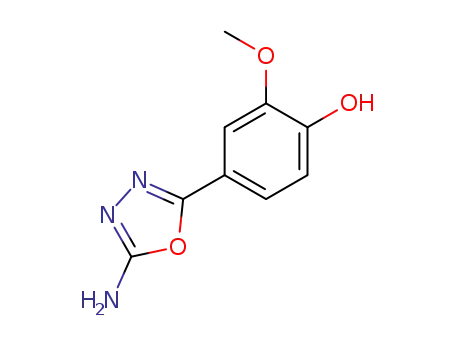 Molecular Structure of 19949-27-0 (Phenol, 4-(5-amino-1,3,4-oxadiazol-2-yl)-2-methoxy-)