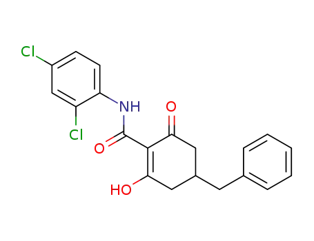 1-Cyclohexene-1-carboxamide,
N-(2,4-dichlorophenyl)-2-hydroxy-6-oxo-4-(phenylmethyl)-