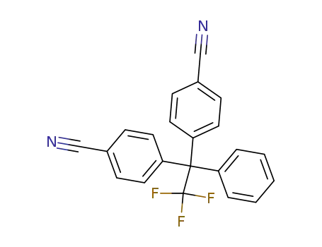 Molecular Structure of 61204-06-6 (Benzonitrile, 4,4'-(2,2,2-trifluoro-1-phenylethylidene)bis-)