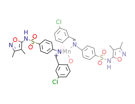 4-{5-(3,4-dimethylisooxazolyl)sulphamyl}-2'-hydroxy-5'-chlorobenzylidene aniline manganese(II) complex