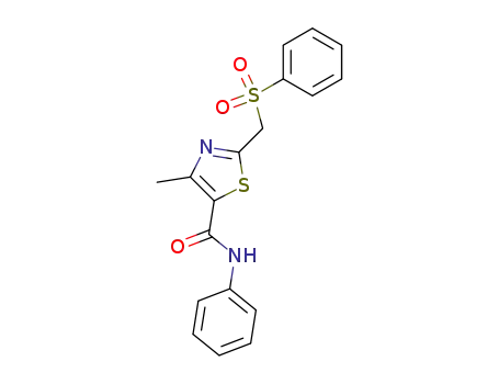 Molecular Structure of 59865-54-2 (2-benzenesulfonylmethyl-4-methyl-thiazole-5-carboxylic acid anilide)