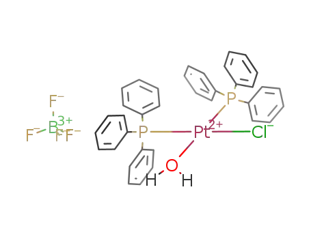 Molecular Structure of 79826-47-4 (cis-Aquachlorobis(triphenylphosphan)platin(II)-tetrafluoroborat)