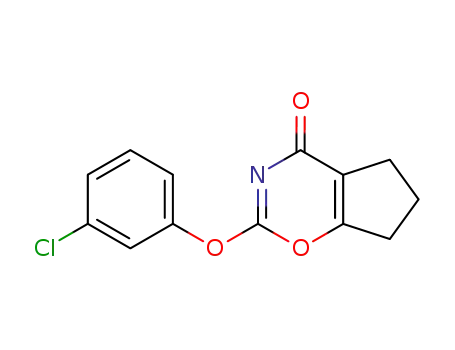 Molecular Structure of 61387-21-1 (Cyclopent[e]-1,3-oxazin-4(5H)-one, 2-(3-chlorophenoxy)-6,7-dihydro-)