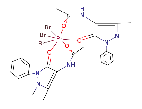 Pr(C<sub>6</sub>H<sub>5</sub>C<sub>3</sub>N<sub>2</sub>(CH<sub>3</sub>)2ONHCOCH<sub>3</sub>)2Br<sub>3</sub>