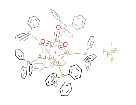 {((C<sub>6</sub>H<sub>5</sub>)3PAu)6Mn(CO)3}<sup>(1+)</sup>*PF<sub>6</sub><sup>(1-)</sup> = {((C<sub>6</sub>H<sub>5</sub>)3PAu)6Mn(CO)3}PF<sub>6</sub>