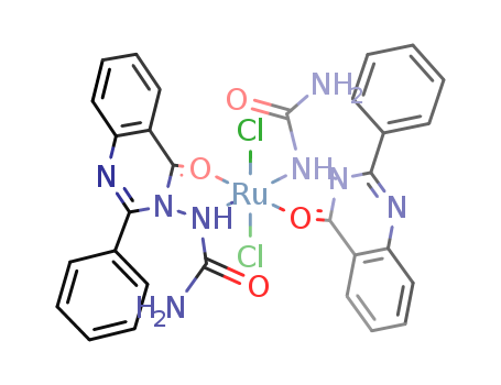 Molecular Structure of 138997-41-8 (Ruthenium, dichlorobis[(4-oxo-2-phenyl-3(4H)-quinazolinyl)urea]-)