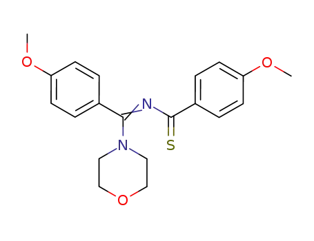 Molecular Structure of 64469-29-0 (Benzenecarbothioamide,
4-methoxy-N-[(4-methoxyphenyl)-4-morpholinylmethylene]-)