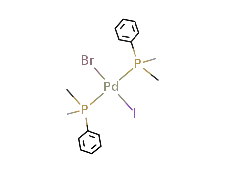 trans-(Me<sub>2</sub>PhP)2palladium(II)BrI