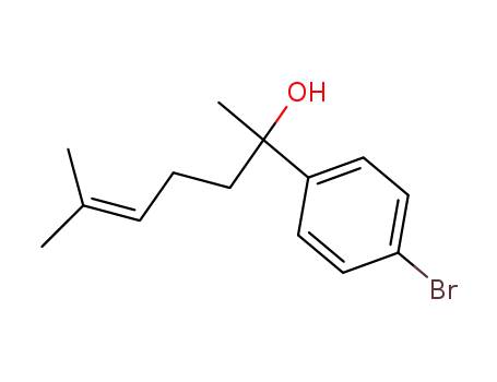 Molecular Structure of 33446-32-1 (Benzenemethanol, 4-bromo-a-methyl-a-(4-methyl-3-pentenyl)-)