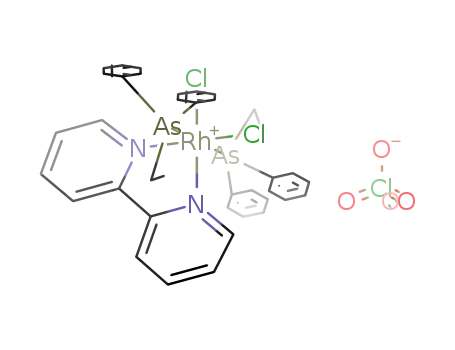 Molecular Structure of 61849-26-1 ({Rh(AsC<sub>2</sub>H<sub>5</sub>(C<sub>6</sub>H<sub>5</sub>)2)2(C<sub>5</sub>H<sub>4</sub>N)2Cl<sub>2</sub>}<sup>(1+)</sup>*ClO<sub>4</sub><sup>(1-)</sup>={Rh(AsC<sub>2</sub>H<sub>5</sub>(C<sub>6</sub>H<sub>5</sub>)2)2(C<sub>5</sub>H<sub>4</sub>N)2Cl<sub>2</sub>}ClO<sub>4</sub>)