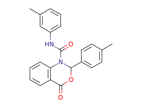 4-oxo-2-<i>p</i>-tolyl-4<i>H</i>-benzo[<i>d</i>][1,3]oxazine-1-carboxylic acid 3-methyl-anilide