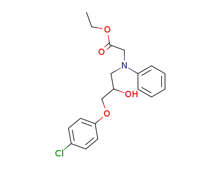 Molecular Structure of 62631-53-2 (Glycine, N-[3-(4-chlorophenoxy)-2-hydroxypropyl]-N-phenyl-, ethyl ester)