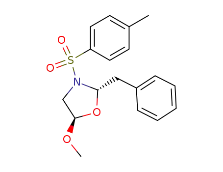Molecular Structure of 62642-54-0 (Oxazolidine, 5-methoxy-3-[(4-methylphenyl)sulfonyl]-2-(phenylmethyl)-)
