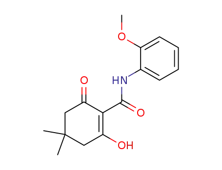 Molecular Structure of 40397-33-9 (1-Cyclohexene-1-carboxamide,
2-hydroxy-N-(2-methoxyphenyl)-4,4-dimethyl-6-oxo-)