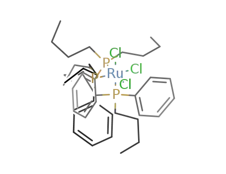Molecular Structure of 22671-13-2 ({RuCl<sub>3</sub>((C<sub>6</sub>H<sub>5</sub>)(C<sub>4</sub>H<sub>9</sub>)2P)3})