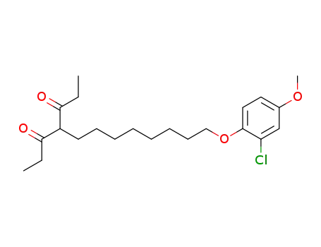 Molecular Structure of 62489-84-3 (3,5-Heptanedione, 4-[8-(2-chloro-4-methoxyphenoxy)octyl]-)
