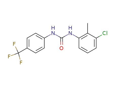 Molecular Structure of 23750-78-9 (1-(3-Chloro-2-methyl-phenyl)-3-(4-trifluoromethyl-phenyl)-urea)