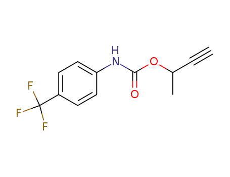 Molecular Structure of 32496-88-1 ((4-Trifluoromethyl-phenyl)-carbamic acid 1-methyl-prop-2-ynyl ester)