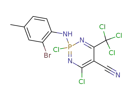 2-(2-bromo-4-methyl-anilino)-2,4-dichloro-6-trichloromethyl-2λ<sup>5</sup>-[1,3,2]diazaphosphinine-5-carbonitrile
