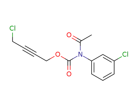 Molecular Structure of 7111-39-9 (Acetyl-(3-chloro-phenyl)-carbamic acid 4-chloro-but-2-ynyl ester)