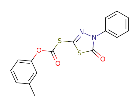 Molecular Structure of 58610-02-9 (thiocarbonic acid <i>S</i>-(5-oxo-4-phenyl-4,5-dihydro-[1,3,4]thiadiazol-2-yl) ester <i>O</i>-<i>m</i>-tolyl ester)