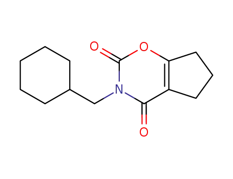 Molecular Structure of 43066-75-7 (Cyclopent[e]-1,3-oxazine-2,4(3H,5H)-dione,
3-(cyclohexylmethyl)-6,7-dihydro-)