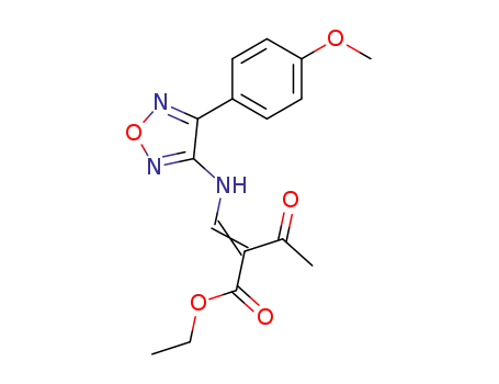 Molecular Structure of 49615-80-7 (2-acetyl-3-[4-(4-methoxy-phenyl)-furazan-3-ylamino]-acrylic acid ethyl ester)
