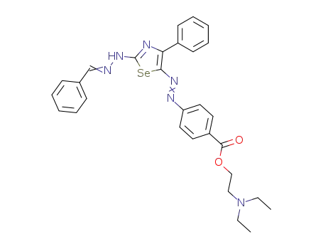 4-(4-Phenyl-2-{N'-[1-phenyl-meth-(Z)-ylidene]-hydrazino}-selenazol-5-ylazo)-benzoic acid 2-diethylamino-ethyl ester